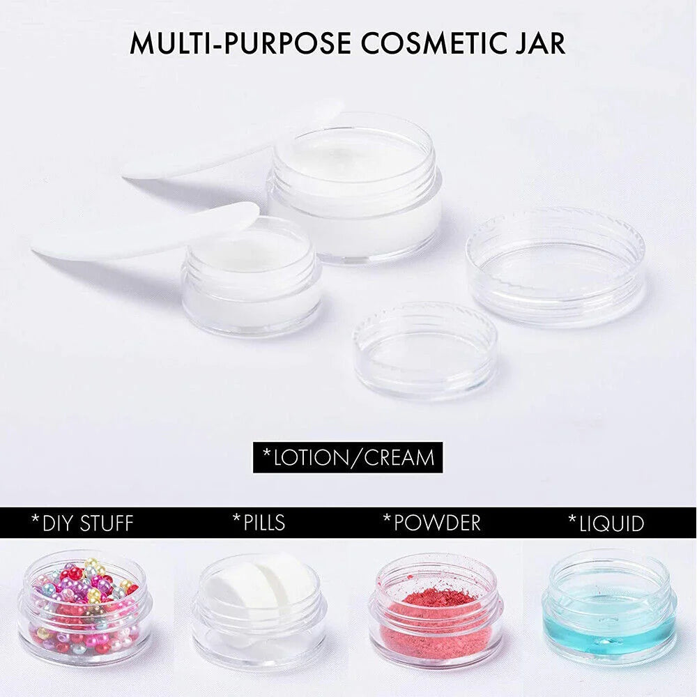 10pcs Mini Sample Bottle Cosmetic Makeup Jar Pot Face Cream Lip Balm Container