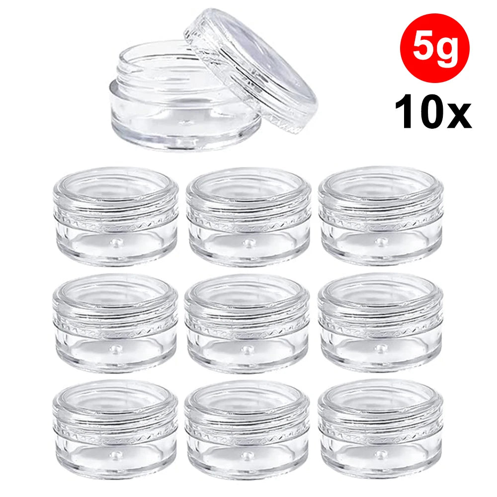 10pcs Mini Sample Bottle Cosmetic Makeup Jar Pot Face Cream Lip Balm Container
