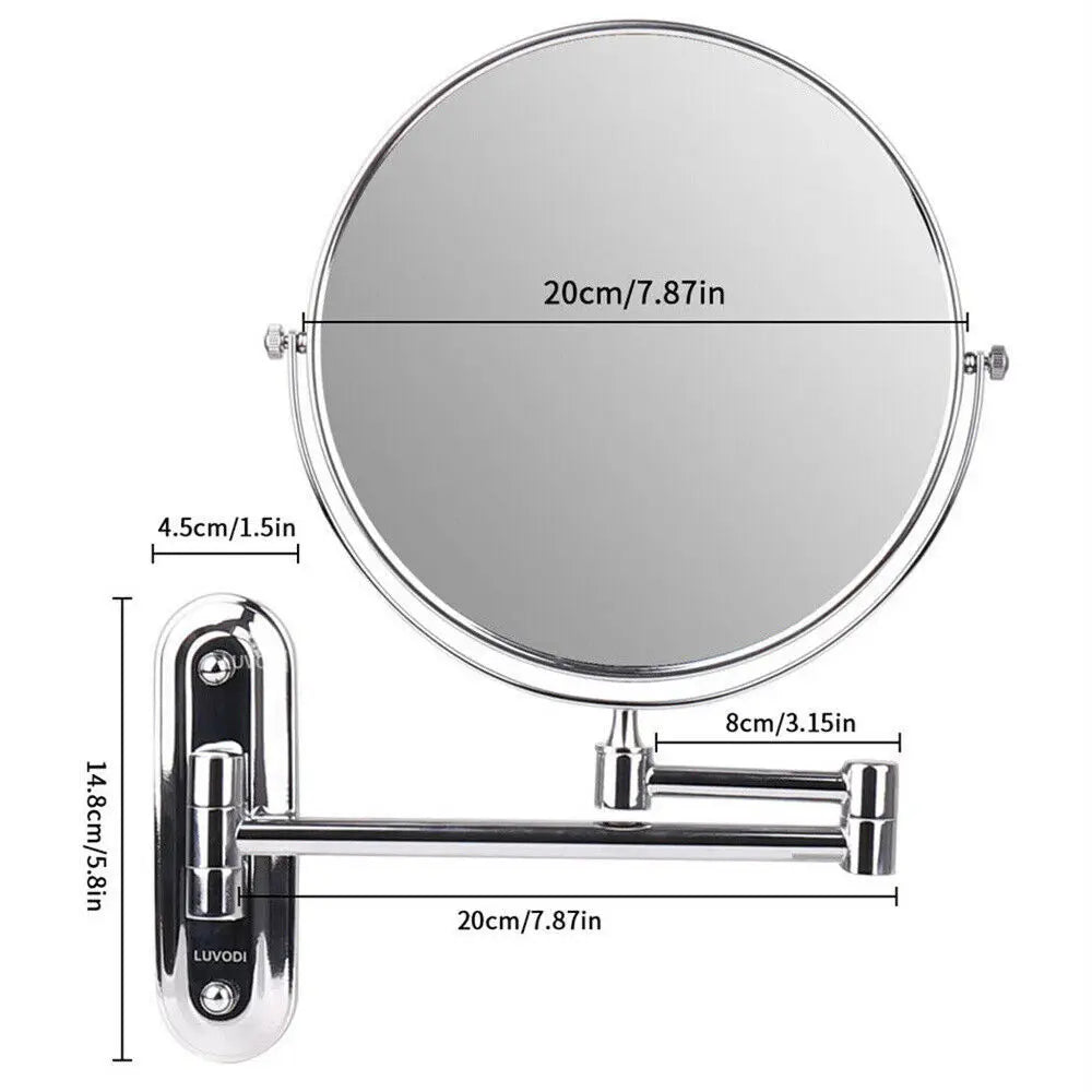 10X Magnifying Wall Mounted Mirror 360 Swivel Makeup Mirror 8" Double Sided Vanity Bathroom Mirror Shaving
