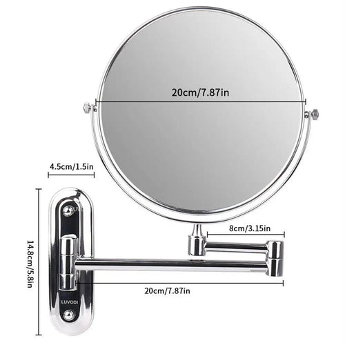 10X Magnifying Wall Mounted Mirror 360 Swivel Makeup Mirror 8" Double Sided Vanity Bathroom Mirror Shaving